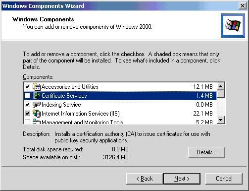 Windows Components Wizard - Windows Components