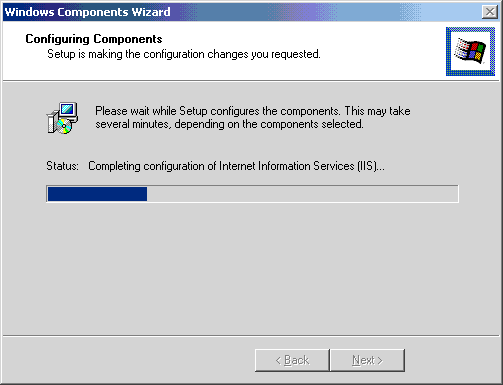 Windows Components Wizard - Configuring Components