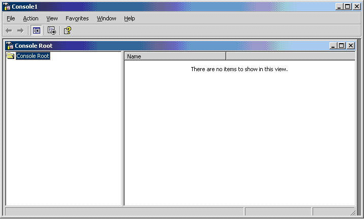 Empty Microsoft Management Console