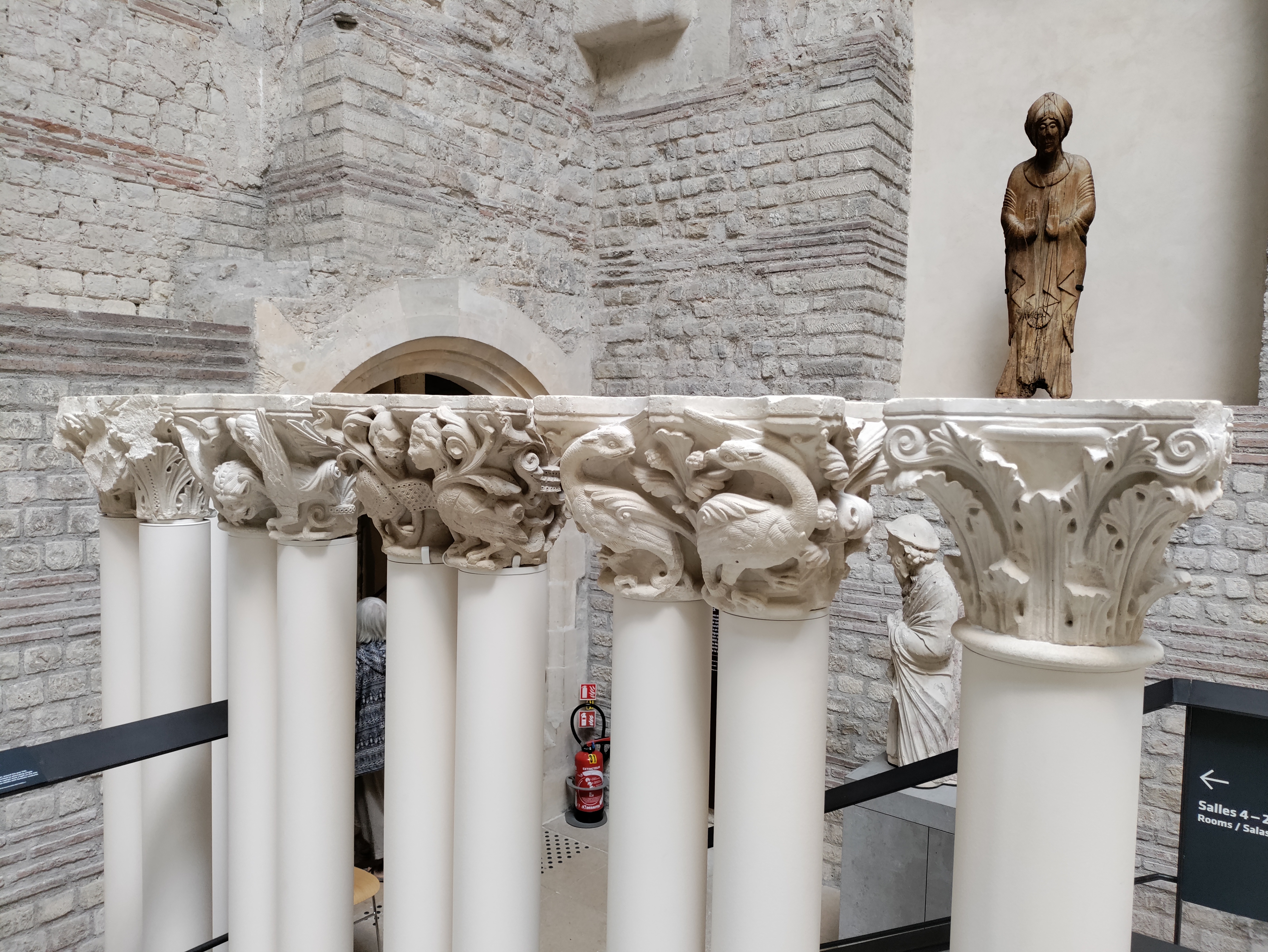 Ancient column capitals found in the museum of medieval times.