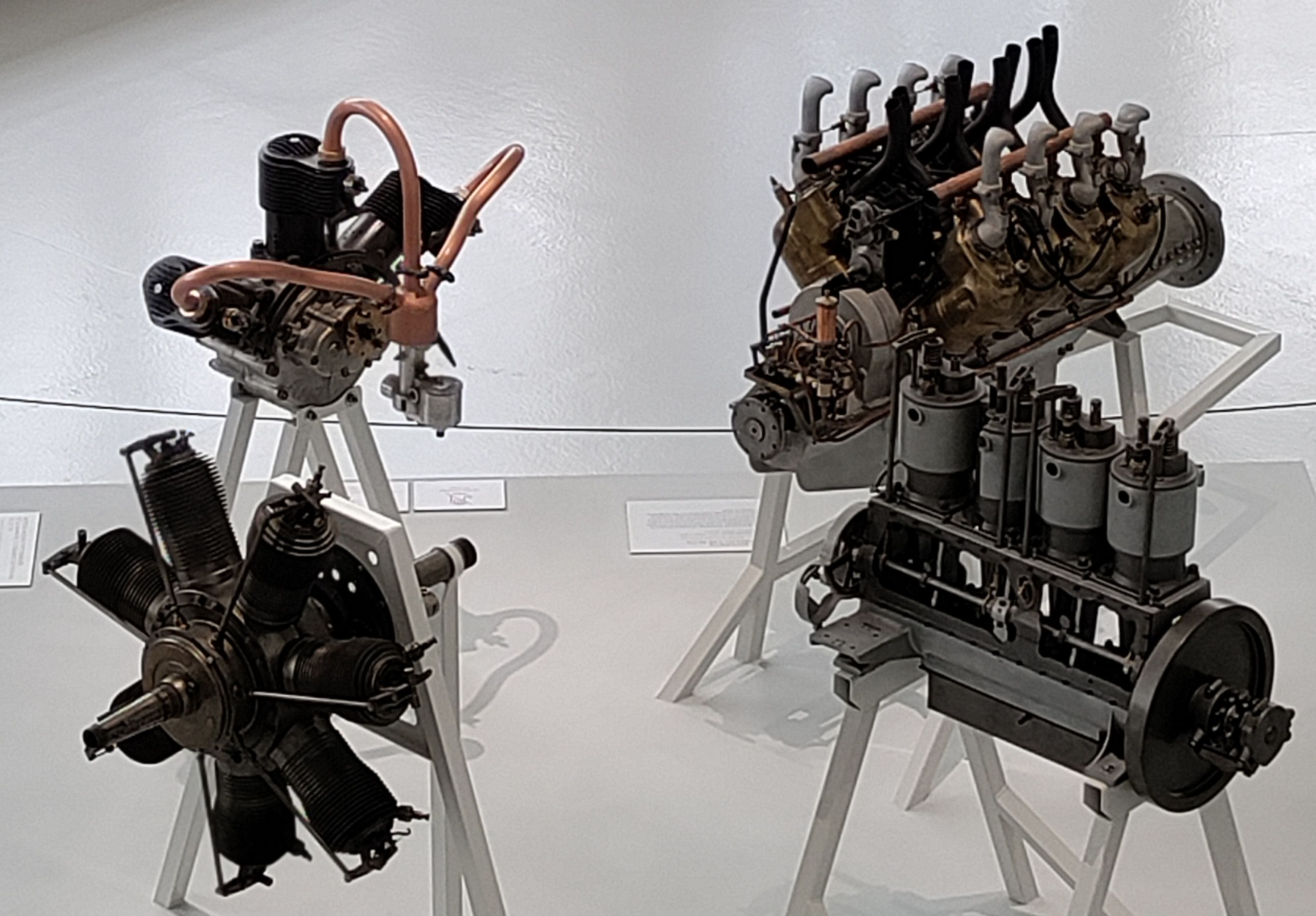 Engines of early airplanes.