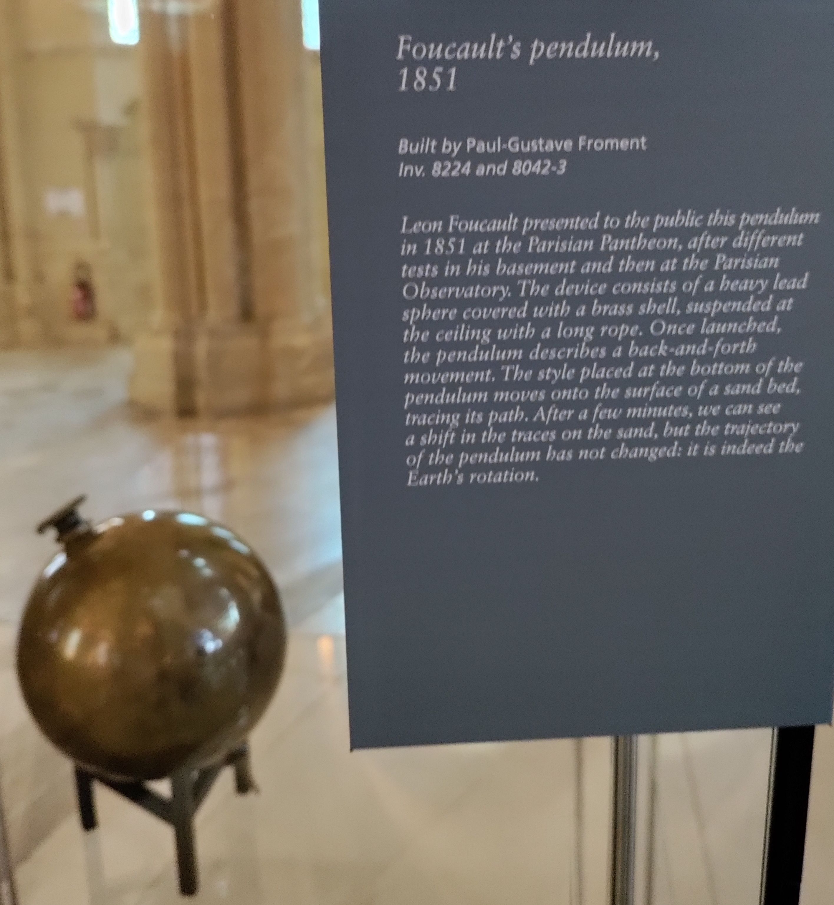 The original pendulum that Foucault used.