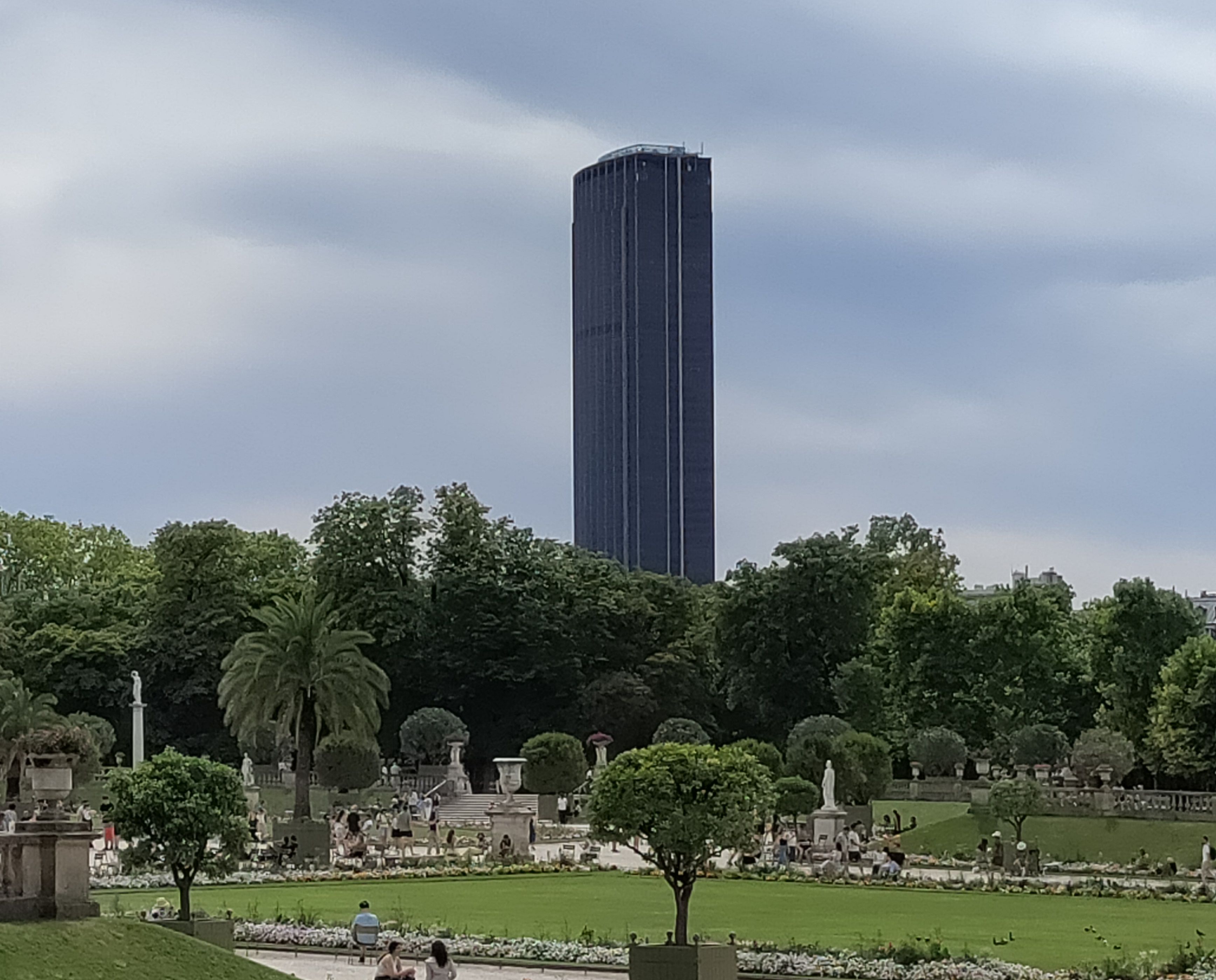 The Luxembourg Garden with Tour Montparnasse in the background.